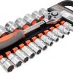 Galvučių rinkinys su terkšle | 12,5 mm (1/2") | 8-32 mm | 19 vnt. (58634)