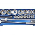 Galvučių komplektas 6 kampų | 22-50 mm | metalinė dėžė | 20 mm (3/4") | 21 vnt. (58150)