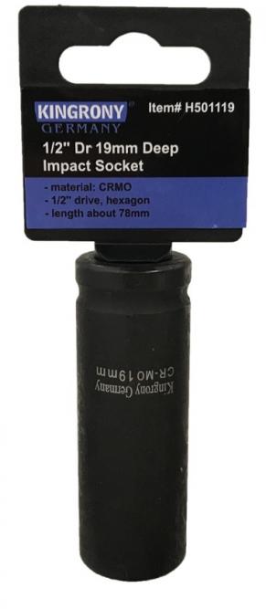 230830020052_t19 Galvutė smūginė šešiakampė ilga | 12,5 mm (1/2") | 19 mm (H501119) - Image 1