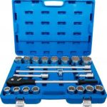 Galvučių komplektas 12 kampų | coliniai dydžiai | 20 mm (3/4") | 21 vnt. (1107)