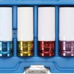 Plonasienių smūginių galvučių rinkinys su apsaugom | 12,5 mm (1/2") | 17/19/21/22 mm | 4 vnt. (9847)