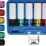 Plonasienių smūginių galvučių rinkinys su apsaugom | 12,5 mm (1/2") | 6 vnt. (7307)