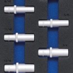 Įrankių dėklas 1/3: Galvutės | 12.5 mm (1/2") | coliniai dydžiai | ilgos | 10 vnt. (4098)