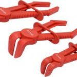 Žarnų užspaudimo replės lenktos | 90° kampas | 155-220 mm | 3 vnt. (YT-08403)