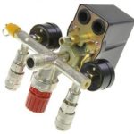 Reguliatorius kompresoriui su slėgio jungikliu ir manometrais | 380V (SK10679)