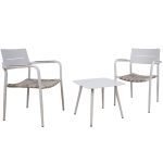 Balkono baldų komplektas COCORA stalas ir 2 kėdės, ruda 23526 HOME4YOU