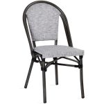 Sodo kėdė LATTE 48x59xH88cm, baltas ir pilkas tekstilės audinys, bambuko medžio išvaizda 18631 HOME4YOU