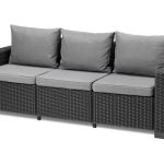 Trivietė sodo sofa „California 3 Seater“ sofa ruda