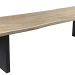 Sodo stalas ROYAL 290x100xH76cm, stalo paviršius: tikmedis, apdaila: senovinis, neteptas, aliuminio kojelės, spalva: pilka