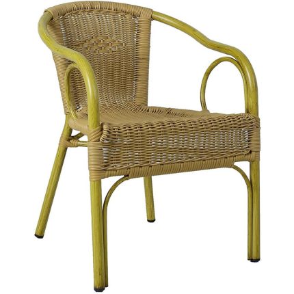 Kėdė BAMBUS 56x63xH76cm vytelės iš plastiko, smėlio spalvos, bambukas, aliuminio imitacija 18634 HOME4YOU