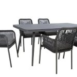 Sodo baldų komplektas HELA stalas ir 6 kėdės, K211731, HOME4YOU