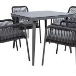 Sodo baldų komplektas HELA stalas ir 4 kėdės, K211883, HOME4YOU