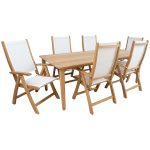 Sodo baldų komplektas MALDIVE stalas; 6 sulankstomos kėdės; K136041 HOME4YOU