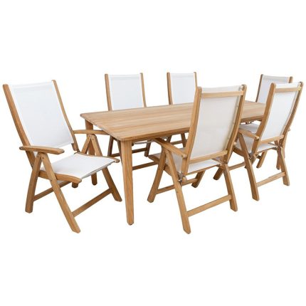 Sodo baldų komplektas MALDIVE stalas; 6 sulankstomos kėdės; K136041 HOME4YOU