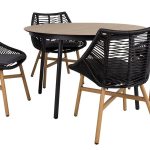 Sodo baldų komplektas HELSINKI stalas ir 4 kėdės, K20533, HOME4YOU