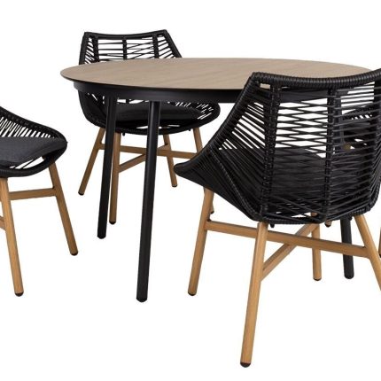 Sodo baldų komplektas HELSINKI stalas ir 4 kėdės, K20533, HOME4YOU