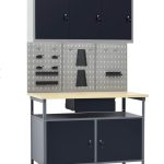 Darbastalis su 3 sieninėmis plokštėmis ir 1 spintele