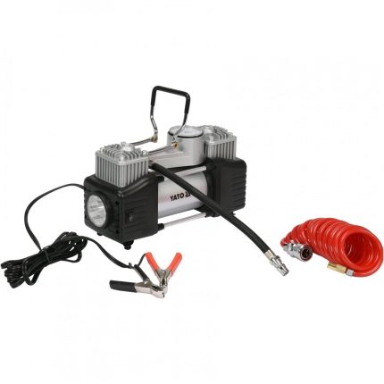 Kompresorius automobilinis 2 cilindrai Led lempa 12V 250W YATO YT-73462