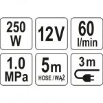 Kompresorius automobilinis 2 cilindrai Led lempa 12V 250W YATO YT-73462 - Image 6
