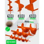 Benzininis žemės grąžtas 3,8kW + 3 grąžtai WUBER WR-GD-520 - Image 11
