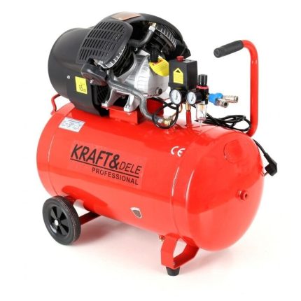 Oro kompresorius 100l, 2 cilindrai Kraft&Dele KD1483