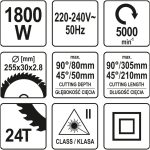 Medžio pjovimo staklės su lazeriu 255mm YATO YT-82173 - Image 6
