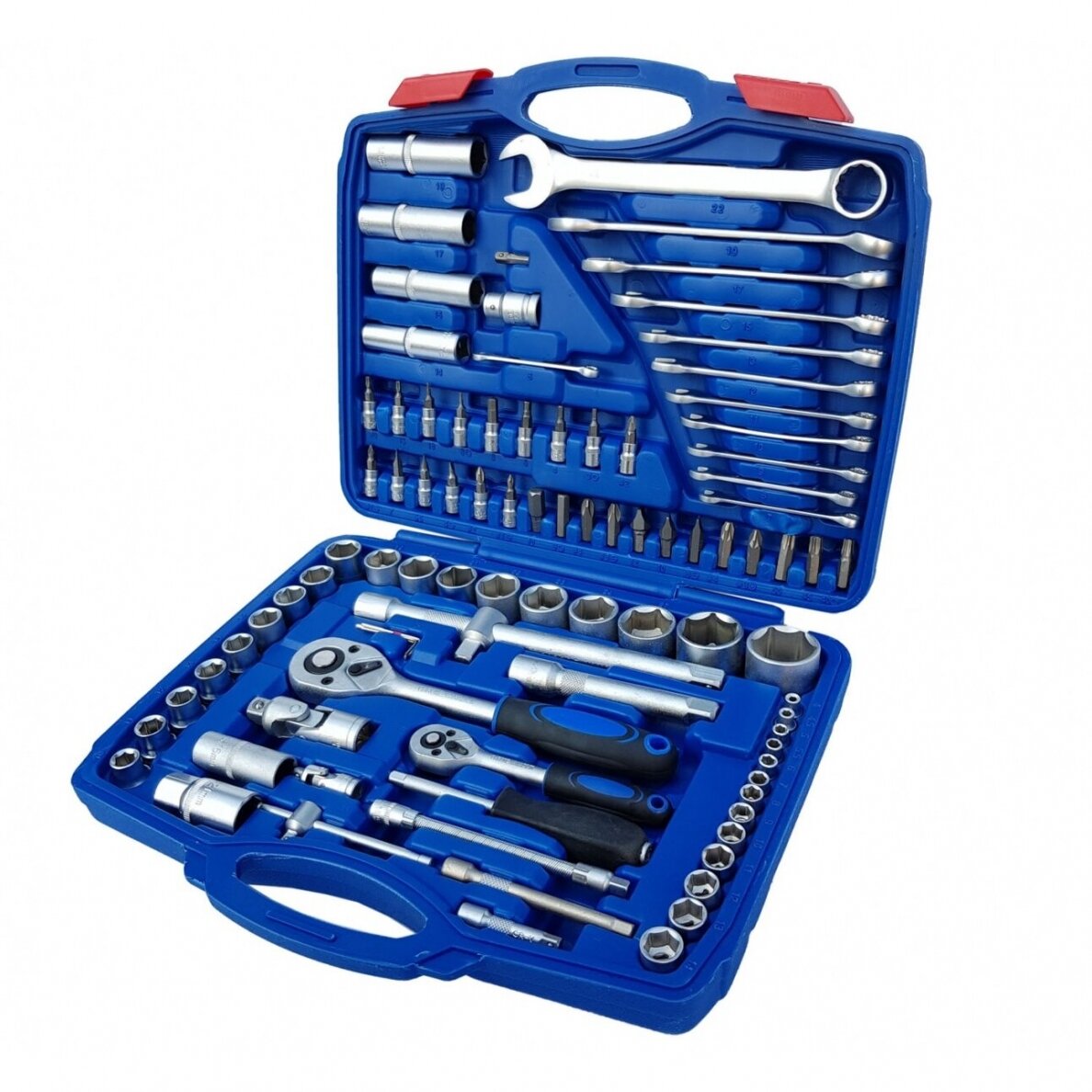 69 Galvučių ir raktų rinkinys 1/4" + 1/2" 94 vnt. SK0094 - Image 1