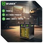 Elektrinis šildytuvas su termostatu 9kW WUBER 400V W16016 - Image 9