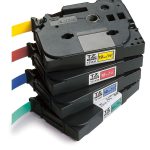 Juostelė, juoda ant geltono, 6 mm