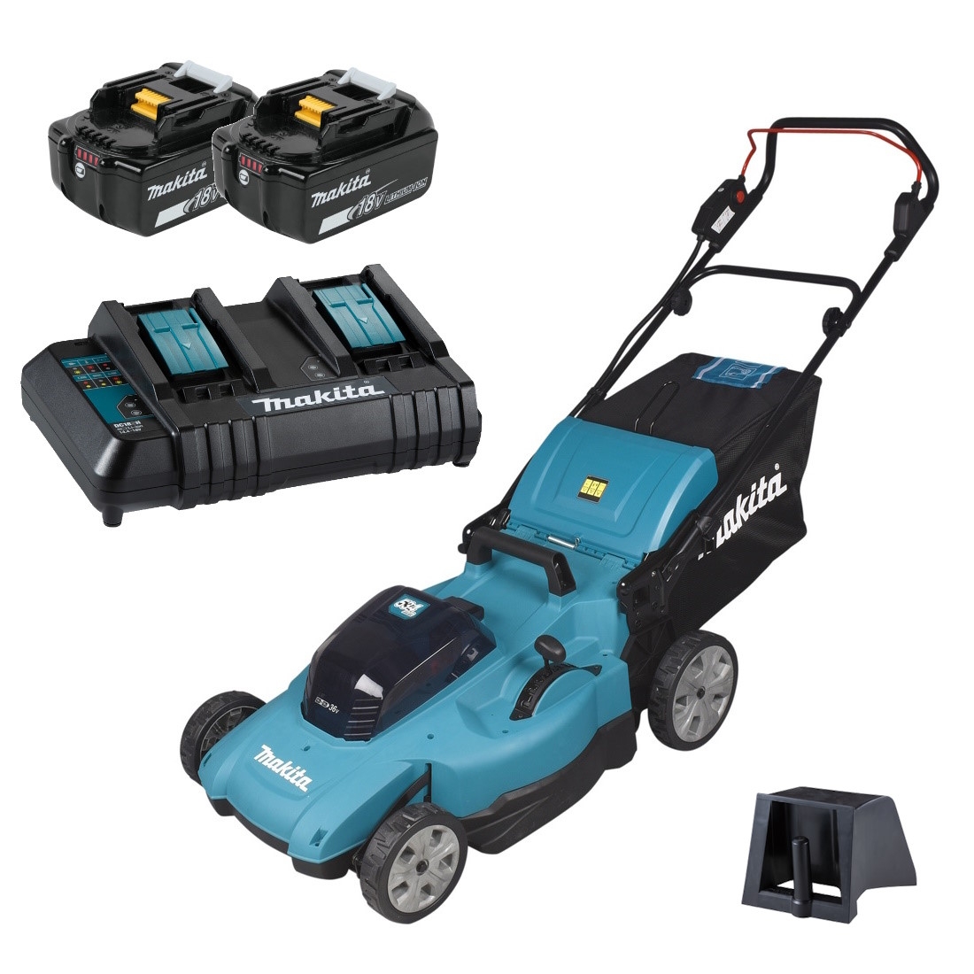 DLM538CT Akumuliatorinė 53cm vejapjovė (komplekte baterijos 2x5Ah, dvigubas greitas kroviklis) MAKITA DLM538CT2 - Image 1