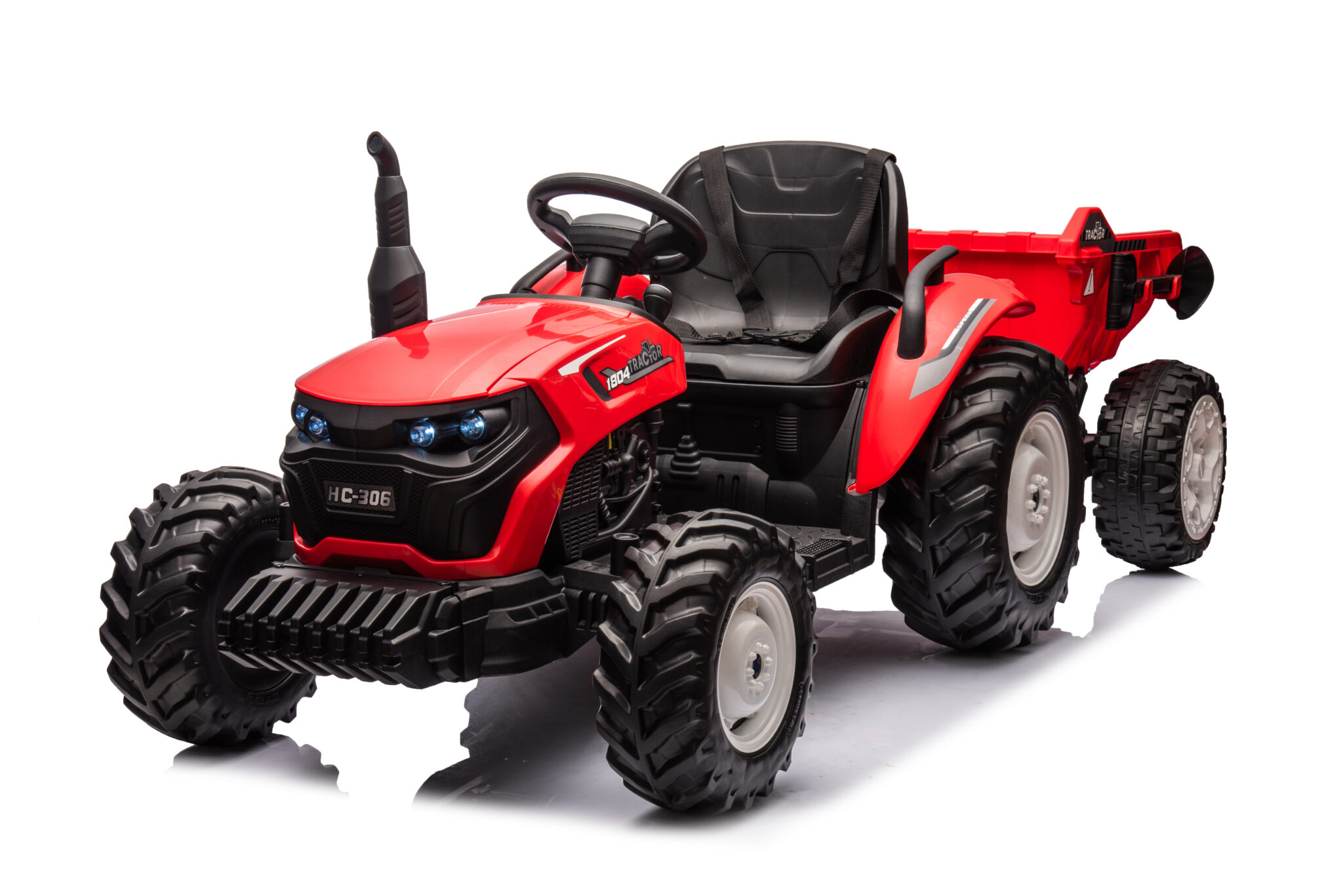 DSC_8449 Electric children's tractor 24 volt with trailer red - Image 1