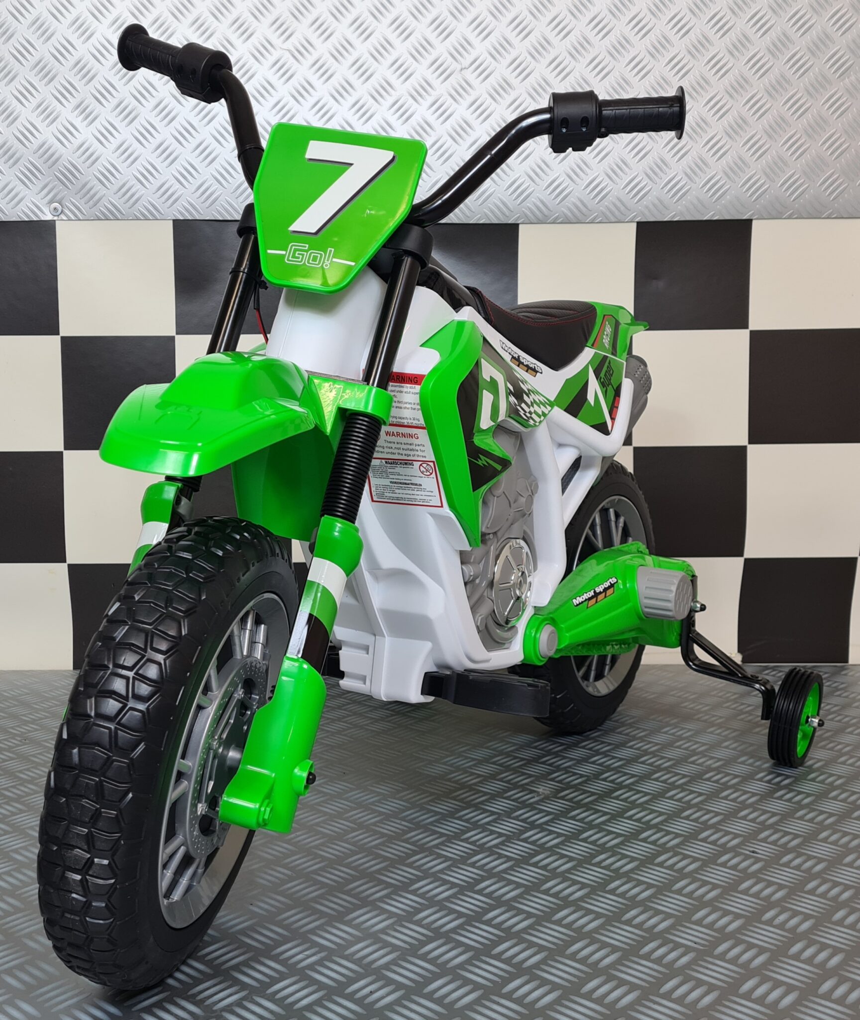 Elektrische-cross-motor-12-volt Children's dirt bike 12 volt green - Image 1