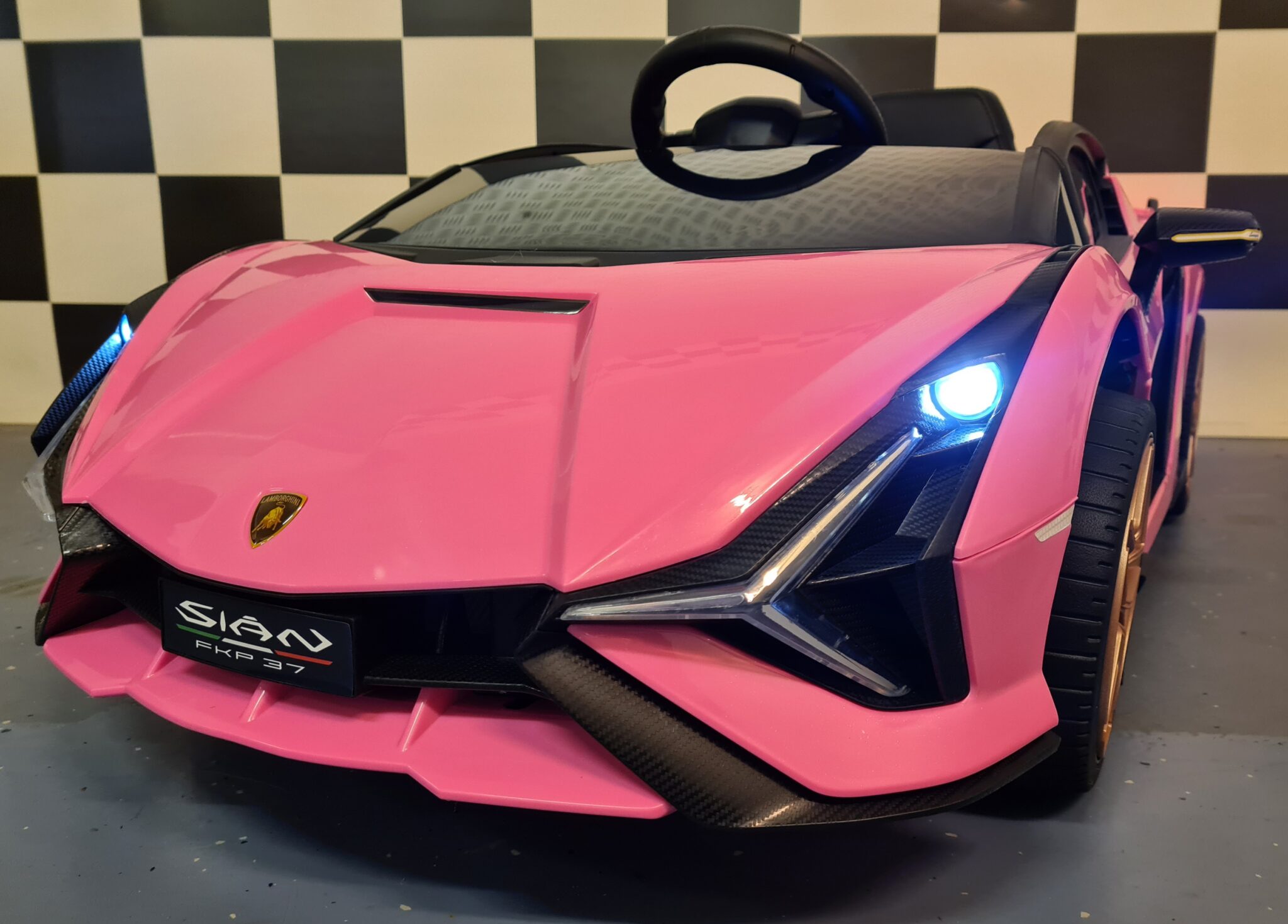 Kinderauto-Lamborghini-Sian-roze Lamborghini SIAN, rožinis, elektromobilis vaikams - Image 1