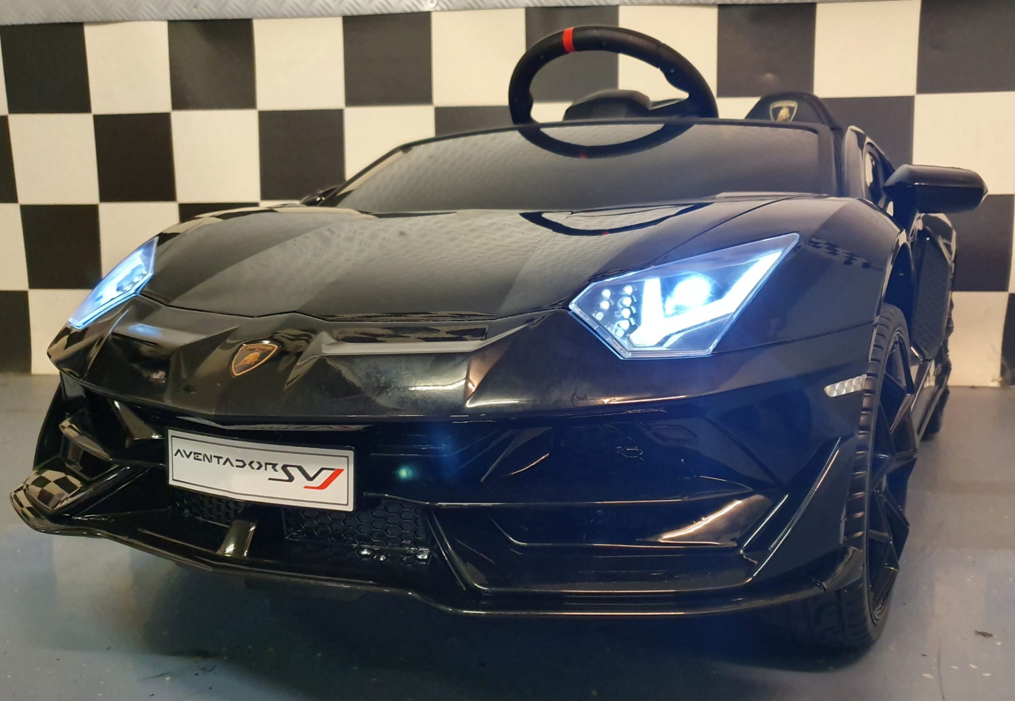 accu-kinderauto-Lamborghini Battery children's car Lamborghini Aventador 12Volt metallic black - Image 1