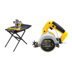 D24000S DeWALT 250 mm plytelių pjovimo staklės su stovu + DWC410 rankinis plytelių pjūklas 110 mm