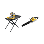 D24000S DeWALT 250 mm plytelių pjovimo staklės su stovu + DWE399 430 mm tuščiavidurių plytų pjūklas