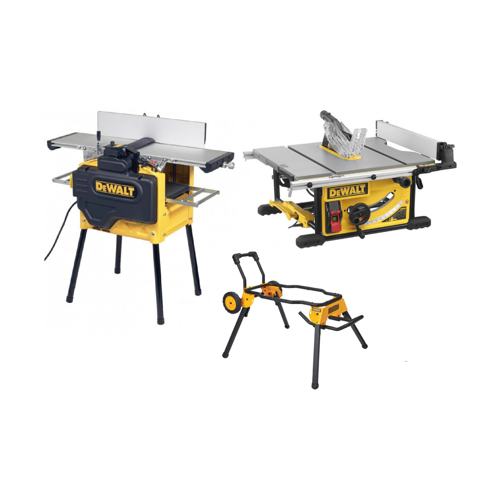 d27300-dewalt-obliavimo-ir-reismuso-stakles-dwe7492-isilginio-pjovimo-stakles-dwe74911-stakliu-stovas D27300 DeWALT obliavimo ir reismuso staklės + DWE7492 išilginio pjovimo staklės + DWE74911 staklių stovas - Image 1