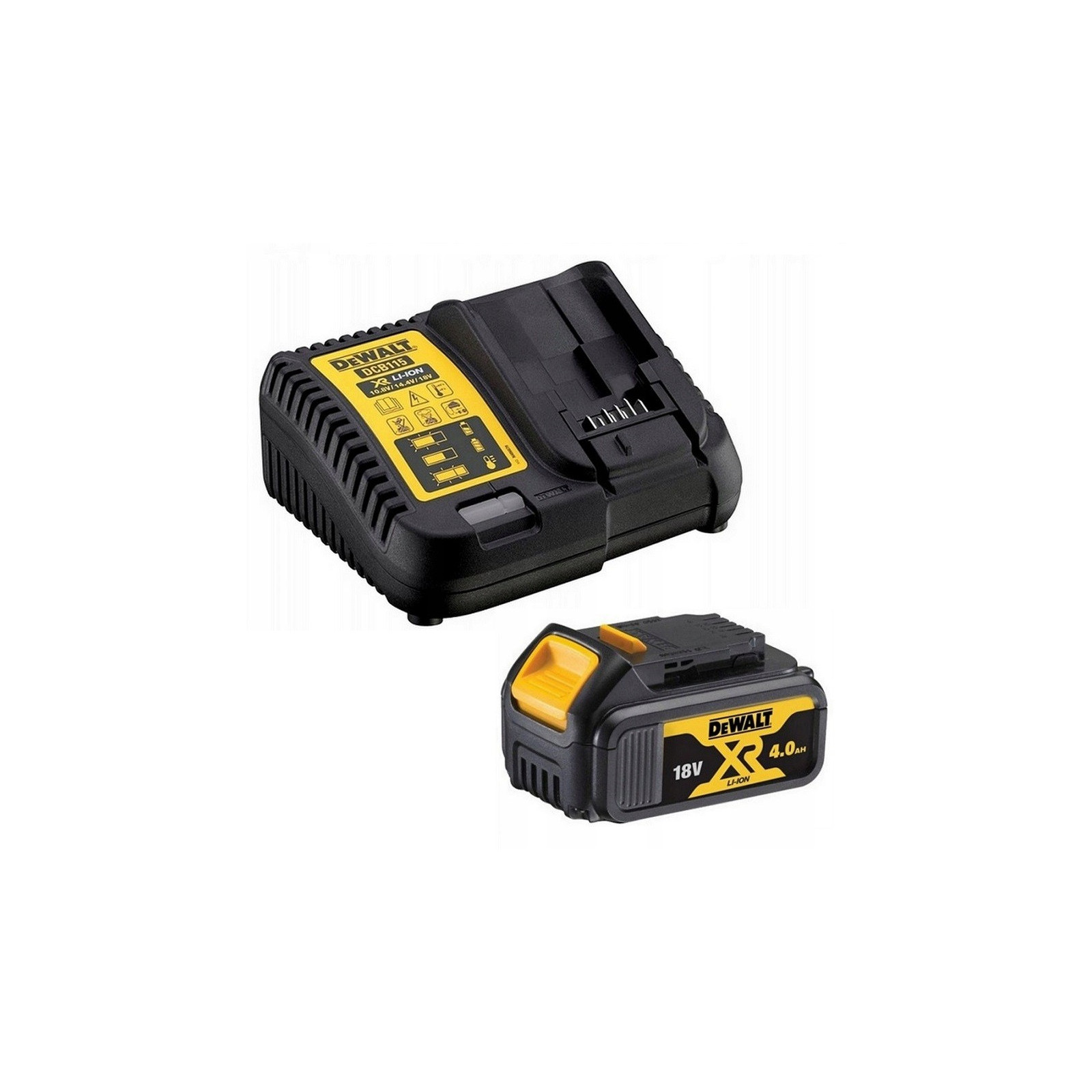dcb115m1-dewalt-18v-baterijos-ir-kroviklio-rinkinys-1x40-ah DCB115M1 DeWALT 18V baterijos ir kroviklio rinkinys (1x4.0 Ah) - Image 1