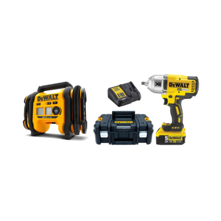 DCC018N DeWALT 18V oro kompresorius - pompa + DCF899P1 18V smūginis veržliasukis
