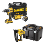DCD100YD2T + DCN660NT  DeWALT 18V XR suktuvas – smūginis gręžtuvas + DeWALT 18 V XR 16 Ga akumuliatorinė viniakalė (2x2.0 Ah)