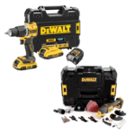 DCD100YD2T + DCS356NT DeWALT 18V XR suktuvas – smūginis gręžtuvas + DeWALT 18V daugiafunkcinis įrankis (2x2.0 Ah)