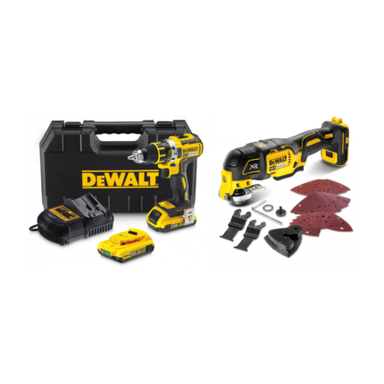 DCD790D2 DeWALT suktuvas-gręžtuvas + DCS356N daugiafunkcinis įrankis