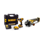 DCD796P2 DeWALT 18 V 5.0 Ah XR Li-Ion akumuliatorinis suktuvas – smūginis gręžtuvas + DCG406N 18V kampinis šlifuoklis