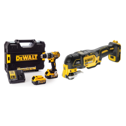 DCD796P2 DeWALT 18V suktuvas – smūginis gręžtuvas + DCS356N 18V daugiafunkcinis įrankis