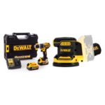 DCD796P2 DeWALT 18V suktuvas – smūginis gręžtuvas + DCW210N 18V 125 mm ekscentrinis šlifuoklis