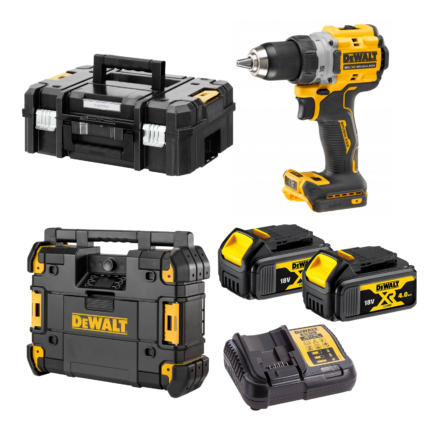 DCD800M2 DeWALT 18V suktuvas-gręžtuvas + DWST1-81079 DeWALT TSTAK radijo imtuvas (2x4.0 Ah)