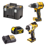 DCD800N DeWALT 18V suktuvas-gręžtuvas + DCF809N DeWALT 18 V smūginis suktuvas (1x4.0 Ah)