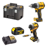 DCD800N DeWALT 18V suktuvas-gręžtuvas + DCF850N DeWALT 18V itin kompaktiškas smūginis suktuvas (1x4.0 Ah)