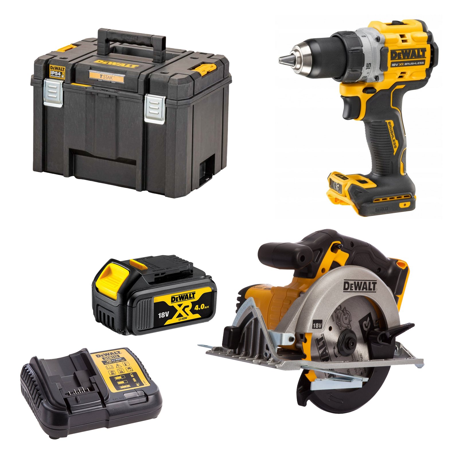 dcd800n-dewalt-18v-suktuvas-greztuvas-dcs391m1-dewalt-18v-xr-li-ion-diskinis-pjuklas-1x40-ah DCD800N DeWALT 18V suktuvas-gręžtuvas + DCS391M1 DeWALT 18V XR Li-Ion diskinis pjūklas (1x4.0 Ah) - Image 1