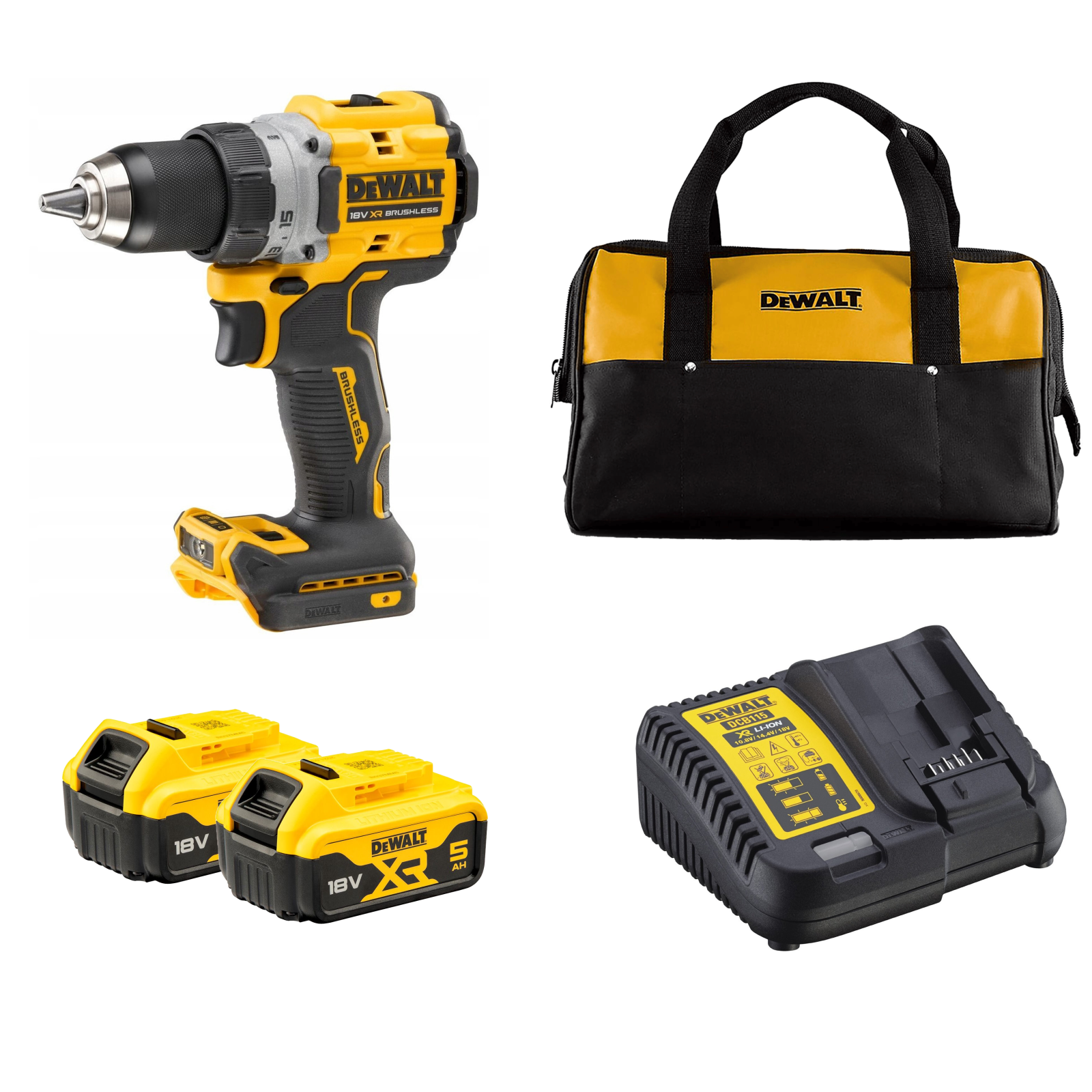 dcd805p2c-dewalt-18v-suktuvas-smuginis-greztuvas-2x50-ah DCD805P2C DeWALT 18V suktuvas-smūginis gręžtuvas (2x5.0 Ah) - Image 1